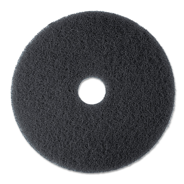 High Productivity Floor Pad 7300, 13" Diameter, Black, 5/Carton