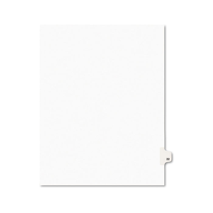 Preprinted Legal Exhibit Side Tab Index Dividers, Avery Style, 10-Tab, 22, 11 x 8.5, White, 25/Pack, (1022)
