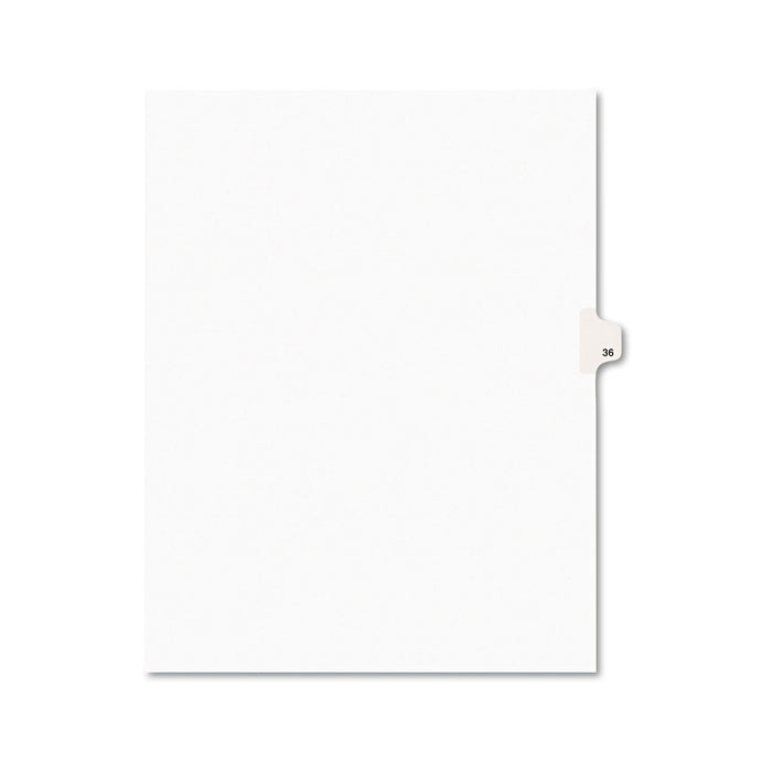Preprinted Legal Exhibit Side Tab Index Dividers, Avery Style, 10-Tab, 36, 11 x 8.5, White, 25/Pack, (1036)