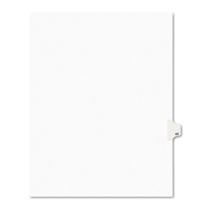 Preprinted Legal Exhibit Side Tab Index Dividers, Avery Style, 10-Tab, 42, 11 x 8.5, White, 25/Pack, (1042)