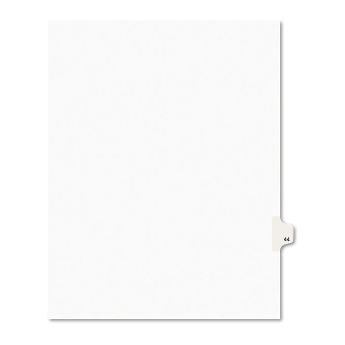 Preprinted Legal Exhibit Side Tab Index Dividers, Avery Style, 10-Tab, 44, 11 x 8.5, White, 25/Pack, (1044)