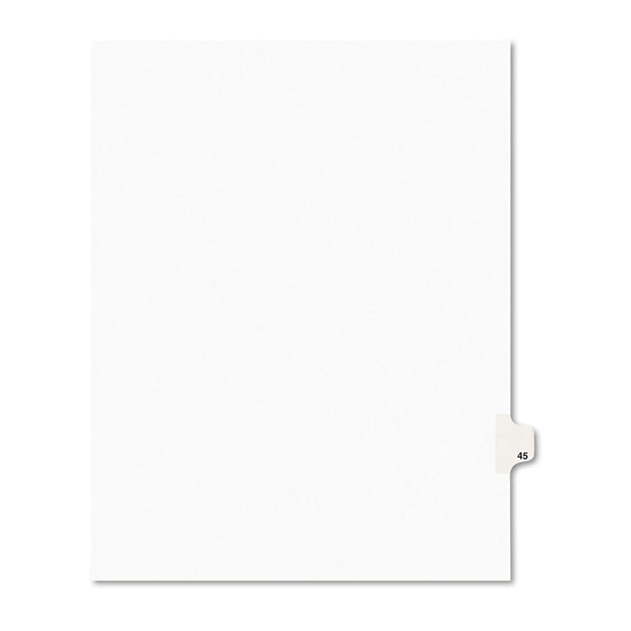 Preprinted Legal Exhibit Side Tab Index Dividers, Avery Style, 10-Tab, 45, 11 x 8.5, White, 25/Pack, (1045)