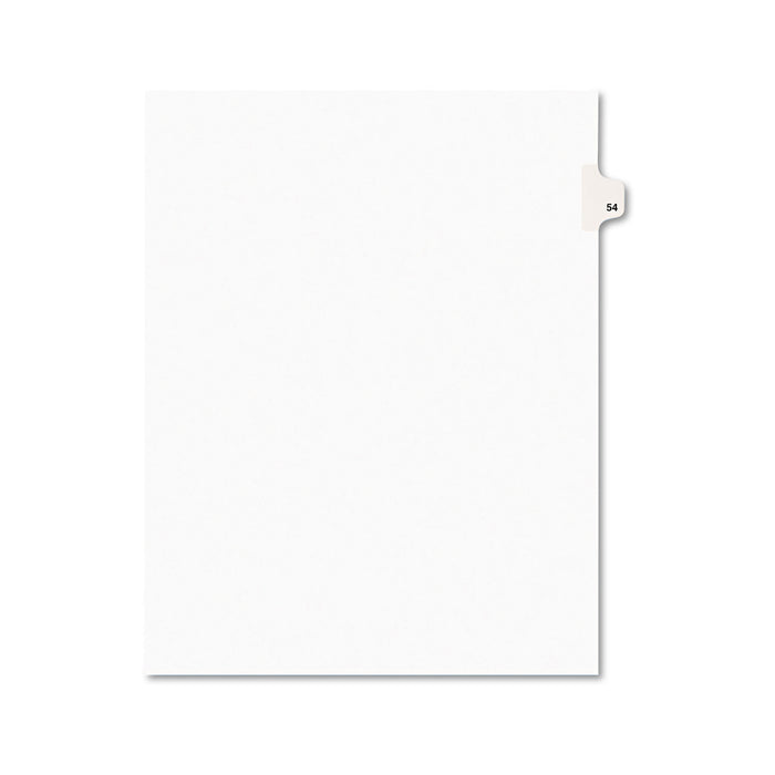 Preprinted Legal Exhibit Side Tab Index Dividers, Avery Style, 10-Tab, 54, 11 x 8.5, White, 25/Pack, (1054)