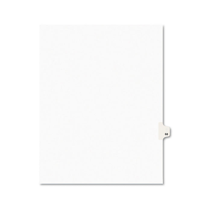 Preprinted Legal Exhibit Side Tab Index Dividers, Avery Style, 10-Tab, 68, 11 x 8.5, White, 25/Pack, (1068)