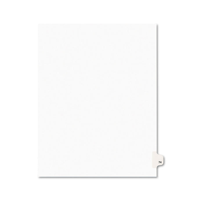 Preprinted Legal Exhibit Side Tab Index Dividers, Avery Style, 10-Tab, 74, 11 x 8.5, White, 25/Pack, (1074)