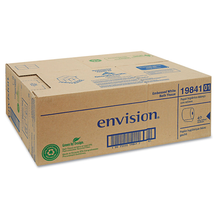 Embossed Bathroom Tissue, Septic Safe, 1-Ply, White, 550 Sheets/Roll, 40 Rolls/Carton