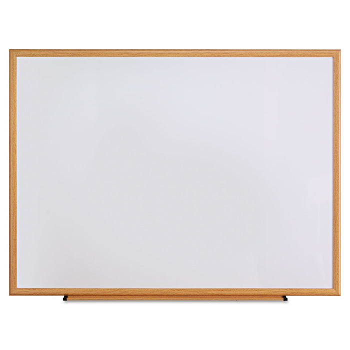 Dry Erase Board, Melamine, 48 x 36, Oak Frame