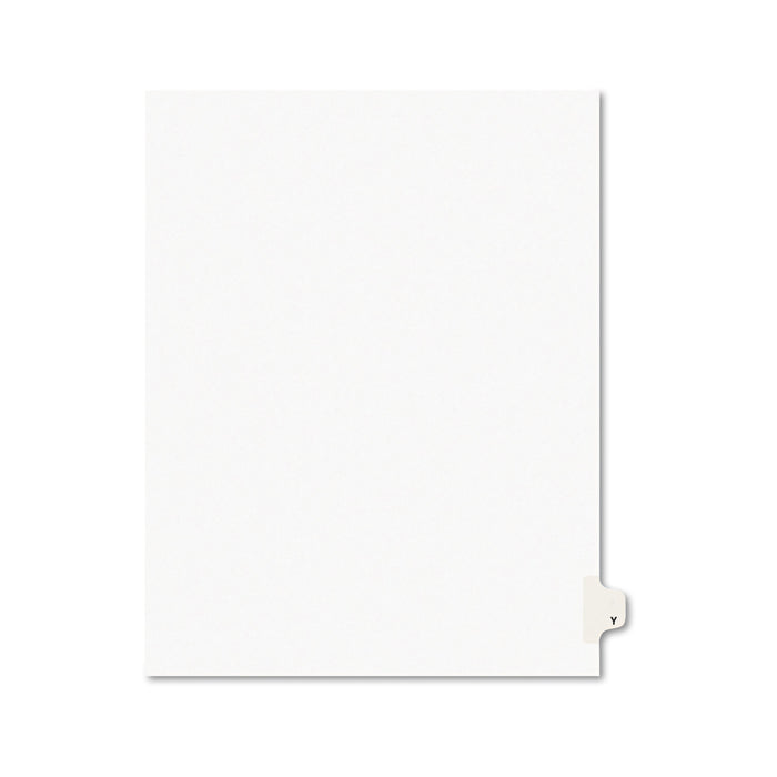 Preprinted Legal Exhibit Side Tab Index Dividers, Avery Style, 26-Tab, Y, 11 x 8.5, White, 25/Pack, (1425)
