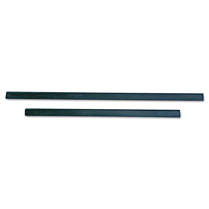 ErgoTec Replacement Squeegee Blades, 12" Wide, Black Rubber, Soft, 12/Pack