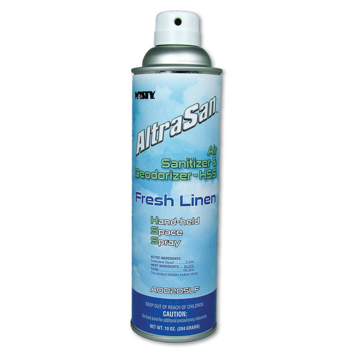Handheld Air Sanitizer/Deodorizer, Fresh Linen, 10 oz Aerosol, 12/Carton
