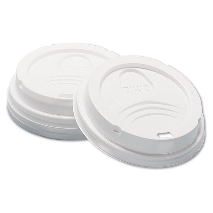 Dome Hot Drink Lids, 8oz Cups, White, 100/Sleeve, 10 Sleeves/Carton