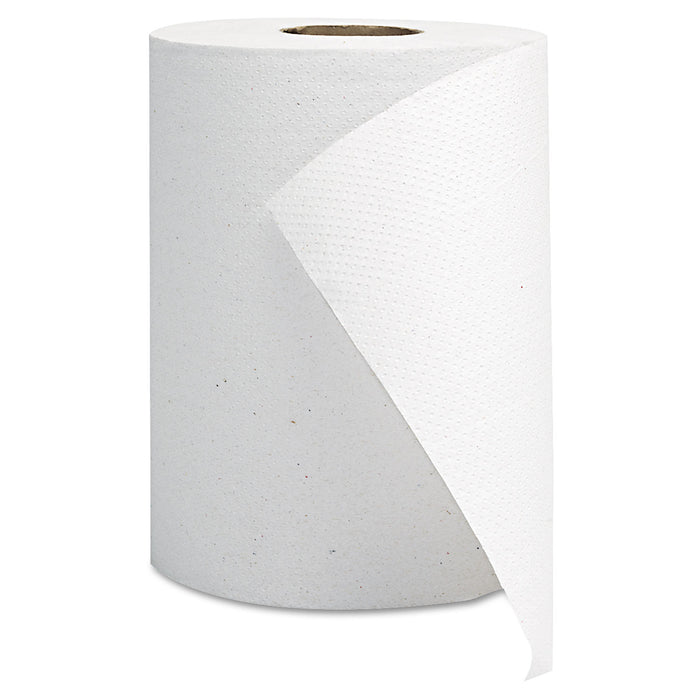 Hardwound Roll Towels, White, 8" x 350 ft, 12 Rolls/Carton