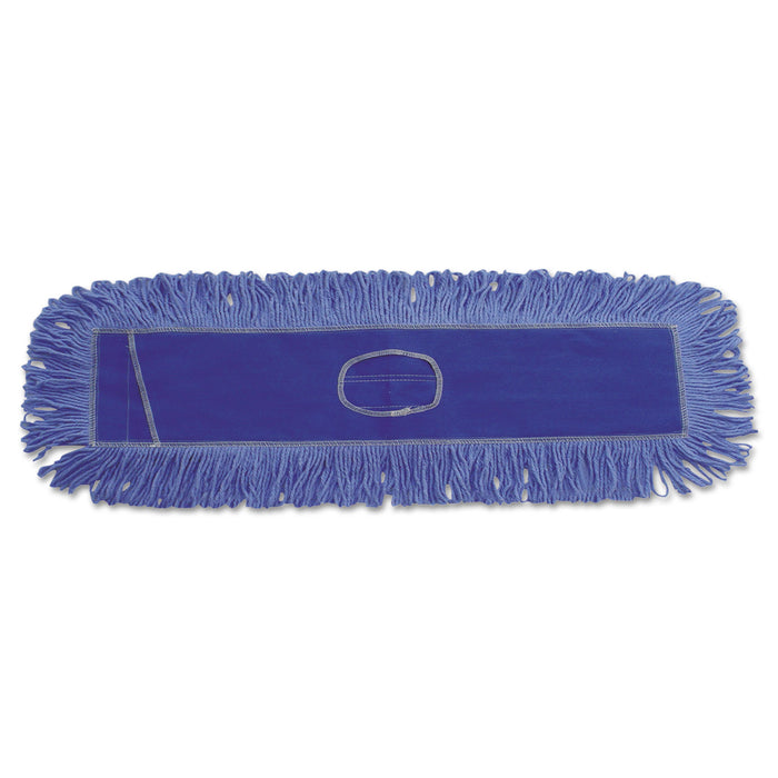 Dust Mop Head, Cotton/Synthetic Blend, 36 x 5, Looped-End, Blue