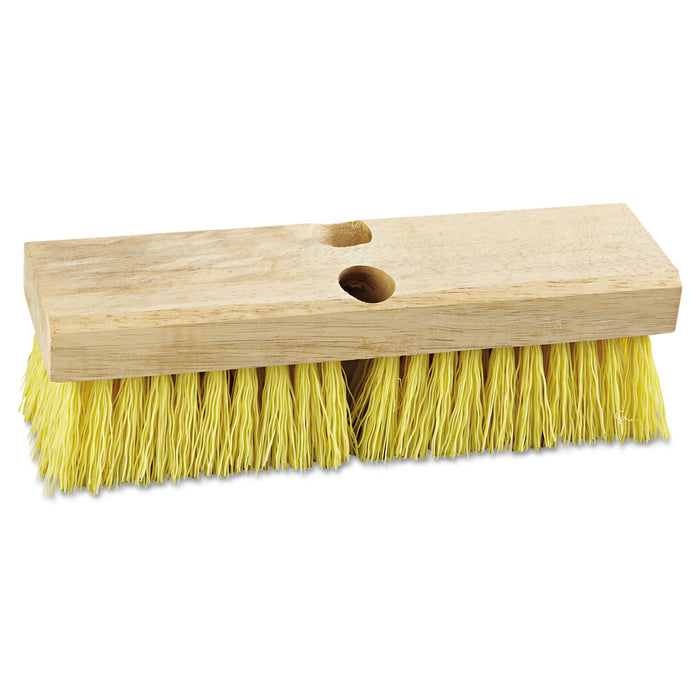 Deck Brush Head, 10" Wide, Polypropylene Bristles