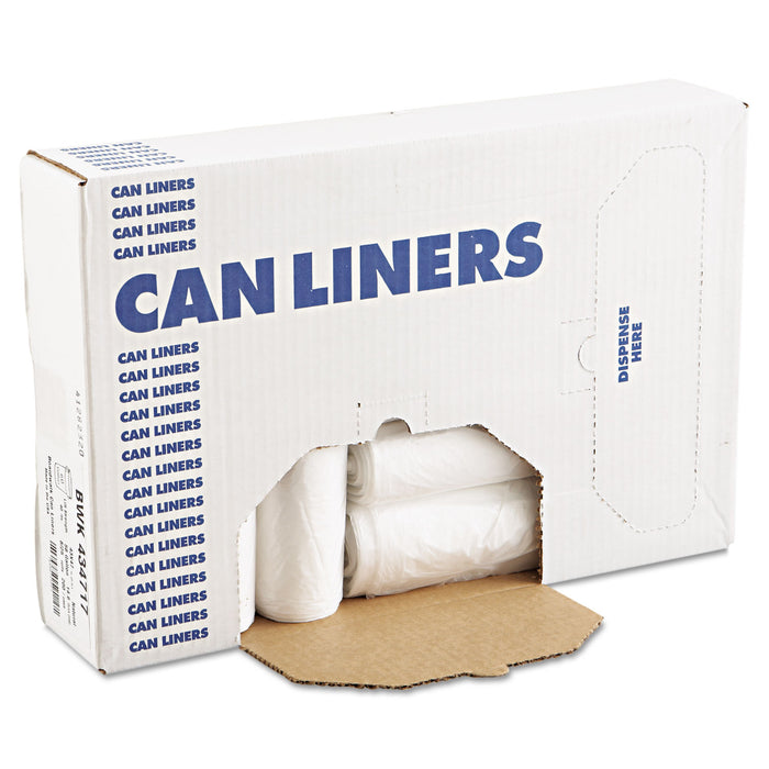 High-Density Can Liners, 56 gal, 14 microns, 43" x 47", Natural, 200/Carton