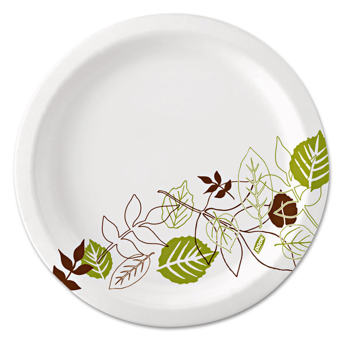 Pathways Soak-Proof Shield Mediumweight Paper Plates, 8 1/2", Grn/Burg, 125/Pk