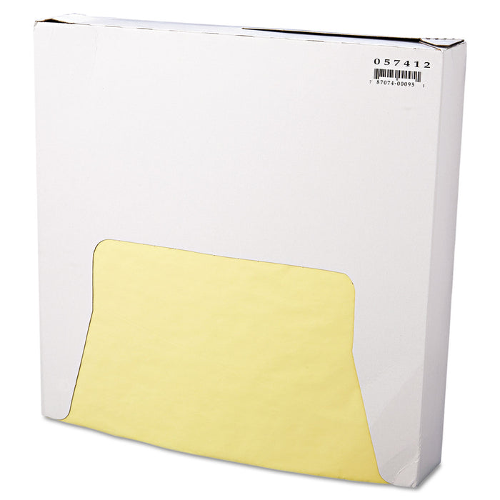 Grease-Resistant Paper Wraps and Liners, 12 x 12, Yellow, 1000/Box, 5 Boxes/Carton