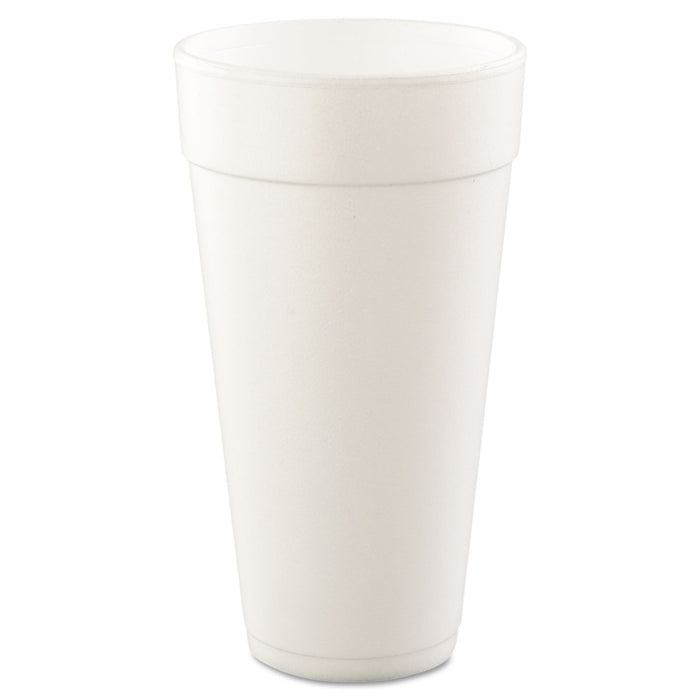 Foam Drink Cups, Hot/Cold, 24oz, White, 500/Carton