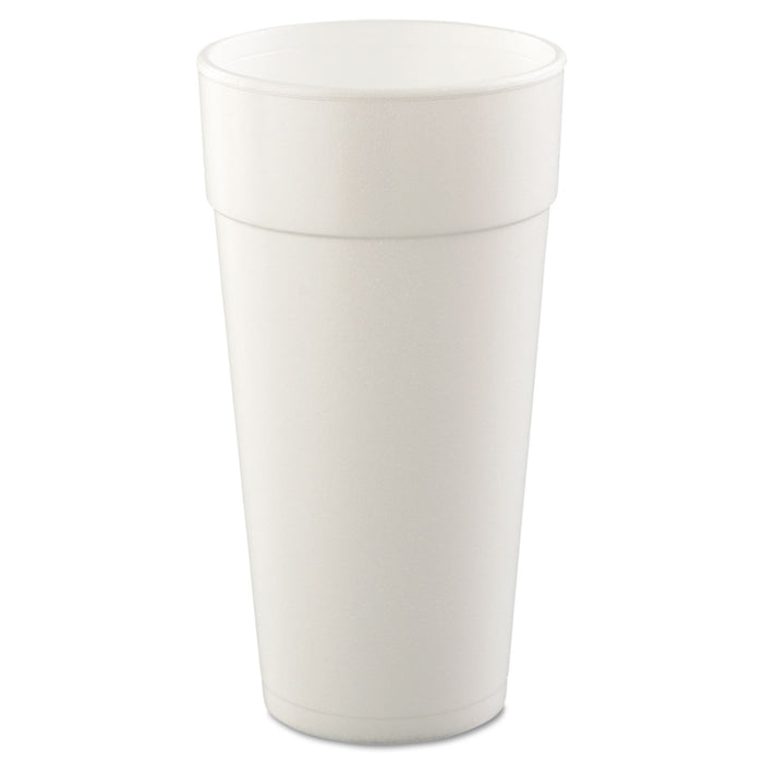 Foam Drink Cups, Hot/Cold, 24oz, White, 25/Bag, 20 Bags/Carton