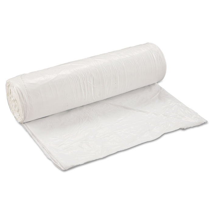 Low-Density Commercial Can Liners, 56 gal, 0.8 mil, 43" x 47", White, 100/Carton