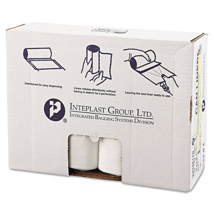 High-Density Interleaved Commercial Can Liners, 60 gal, 17 microns, 43" x 48", Clear, 200/Carton