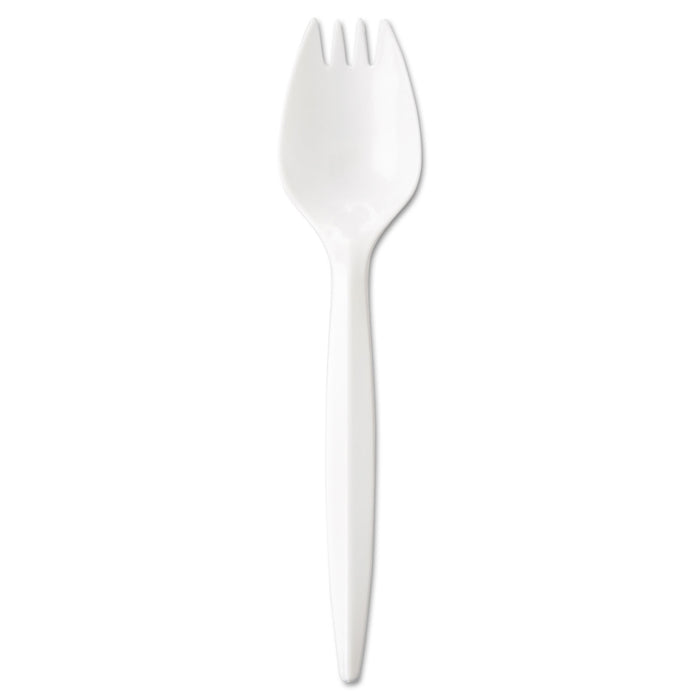 Wrapped Cutlery, 5,75" Spork, Mediumweight, Polypropylene, White, 1,000/Carton