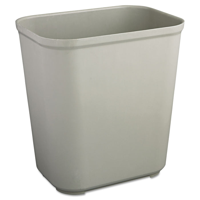 Fire-Resistant Wastebasket, Rectangular, Fiberglass, 7 gal, Gray