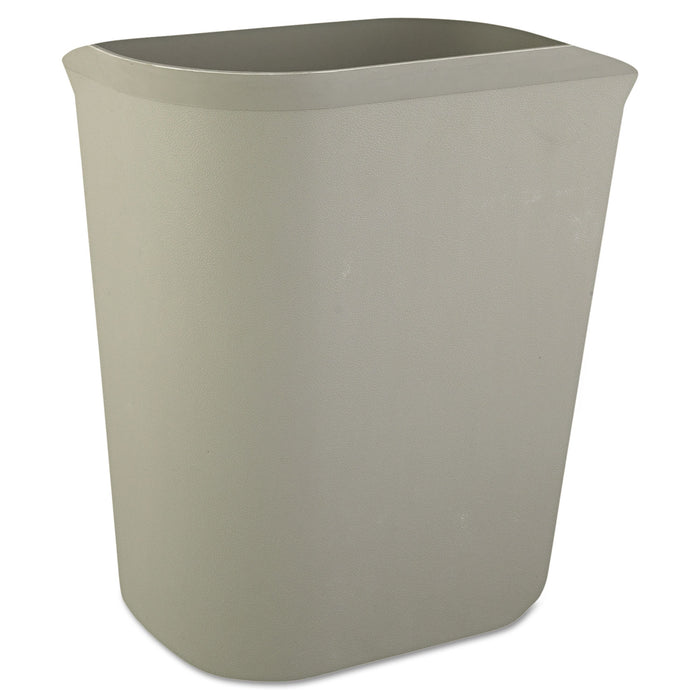 Fire-Resistant Wastebasket, Rectangular, Fiberglass, 3.5 gal, Gray