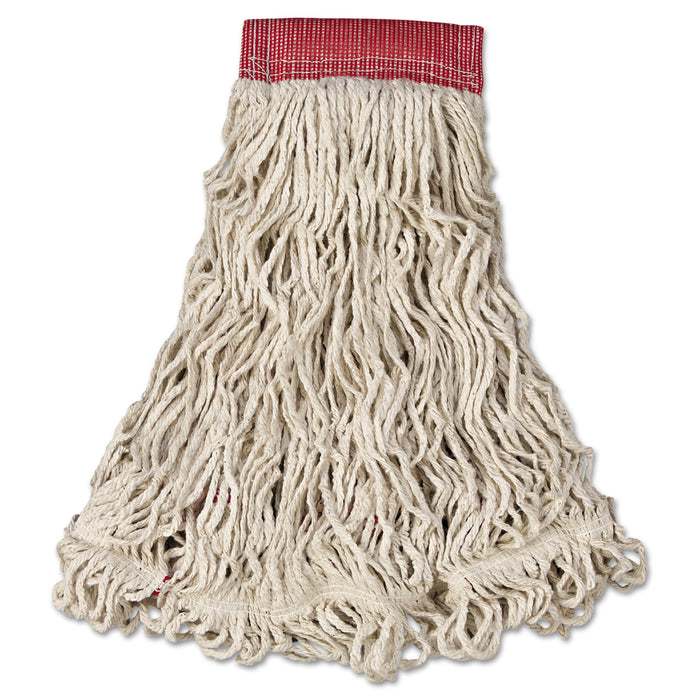 Swinger Loop Wet Mop Head, Large, Cotton/Synthetic, White, 6/Carton