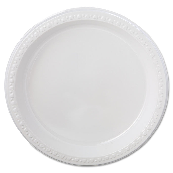 Heavyweight Plastic Plates, 9" Diameter, White, 125/Pack, 4 Packs/CT