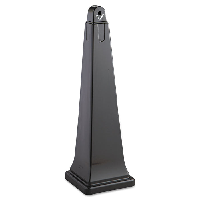 GroundsKeeper Cigarette Waste Collector, Pyramid, 1 gal, Plastic/Steel, Black