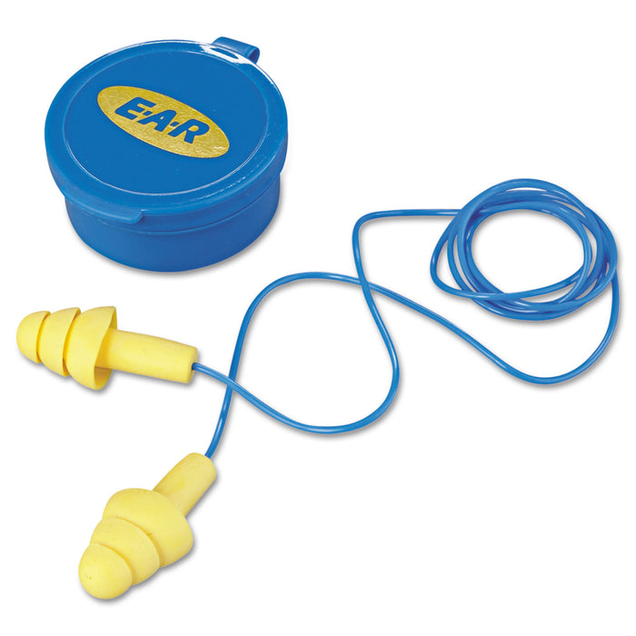 E·A·R UltraFit Multi-Use Earplugs, Corded, 25NRR, Yellow/Blue, 50 Pairs