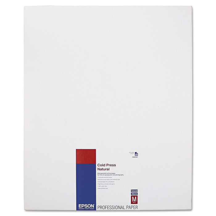 Cold Press Fine Art Paper, 21 mil, 17 x 22, Textured Matte Natural, 25/Pack