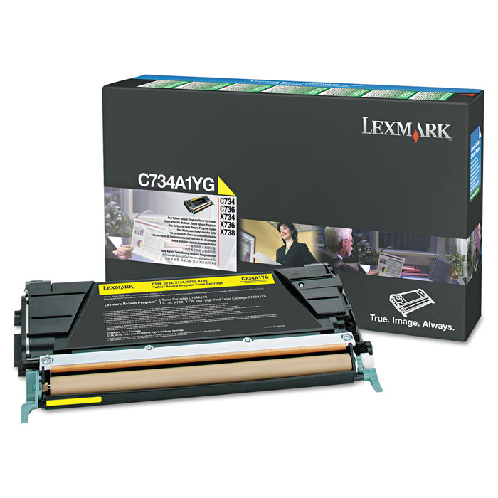C748H1YG Return Program High-Yield Toner, 10000 Page-Yield, Yellow