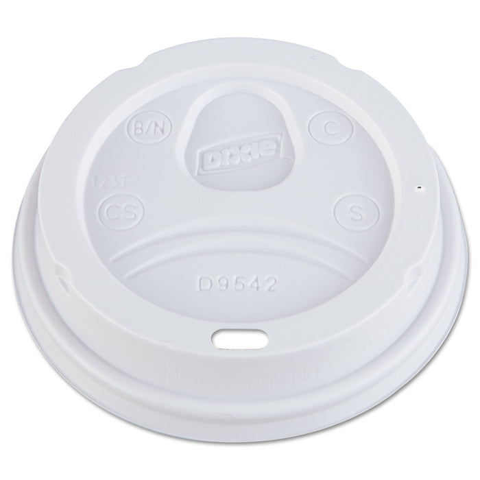Dome Drink-Thru Lids, Fits 10, 12, 16oz Paper Hot Cups, White, 1000/Carton