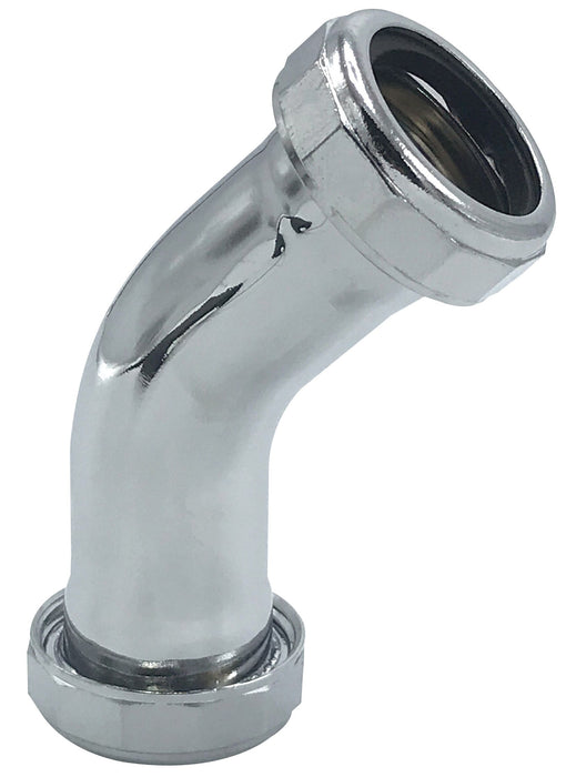 1 1/2" Chrome-Plated Double Slip 45 Degree Elbow
