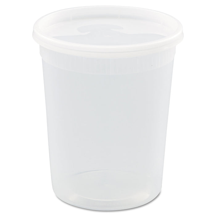 DELItainer Microwavable Combo, Clear, 32oz, 4 11/20 dia x 5 11/20h, 240/Carton