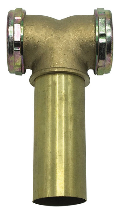 1 1/2" Rough Brass Twin Ell