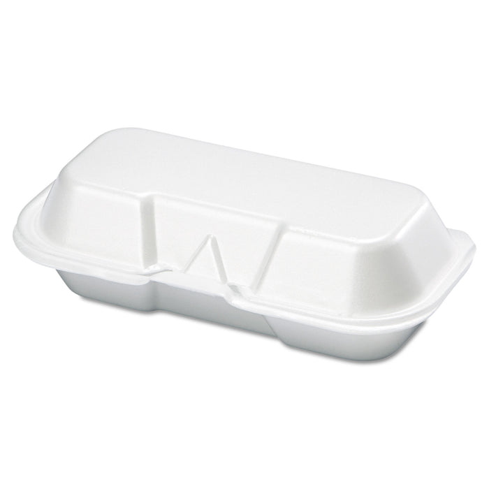 Foam Hot Dog Container, 7 3/8 x 3 9/16 x 2 1/4, White, 125/Bag, 4 Bags/Carton