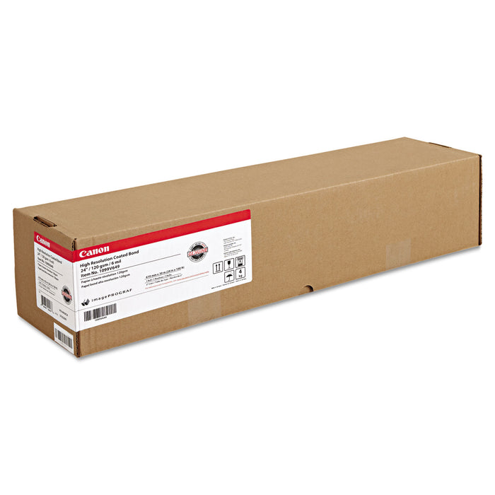 High Resolution Coated Bond Paper, 2" Core, 6 mil, 24" x 100 ft, Matte White