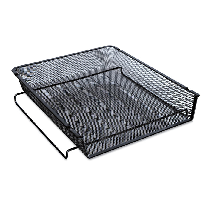 Deluxe Mesh Stackable Front Load Tray, 1 Section, Letter Size Files, 11.25" x 13" x 2.75", Black