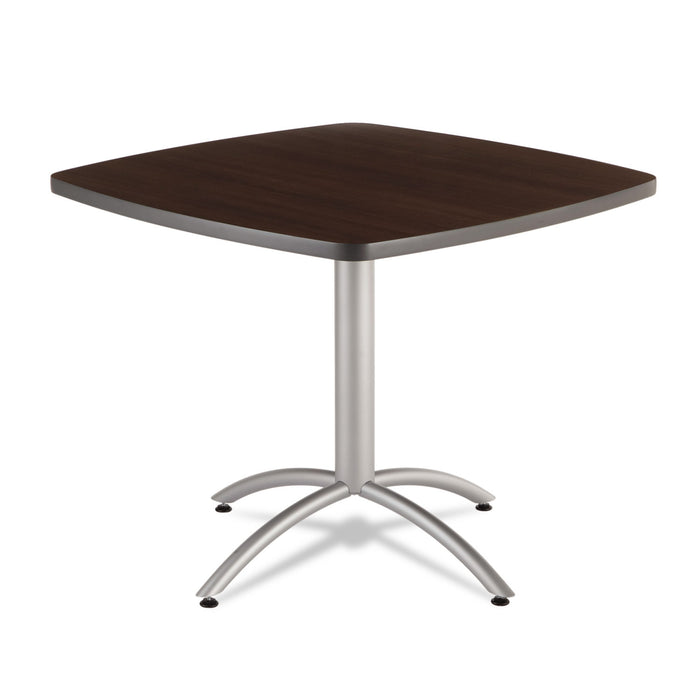CaféWorks Table, 36w x 36d x 30h, Walnut/Silver