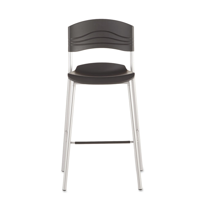 CaféWorks Bistro Stool, Graphite Seat/Graphite Back, Silver Base