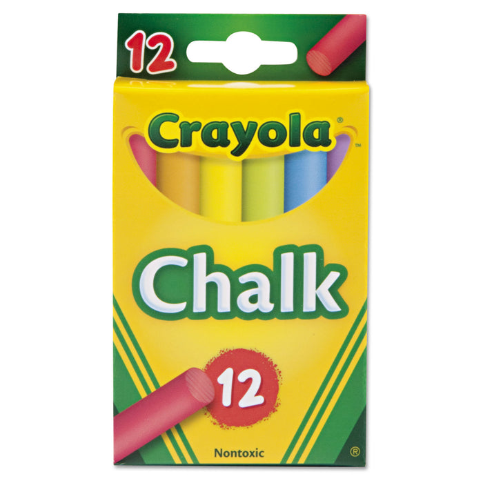 Chalk, 6 Assorted Colors, 12 Sticks/Box