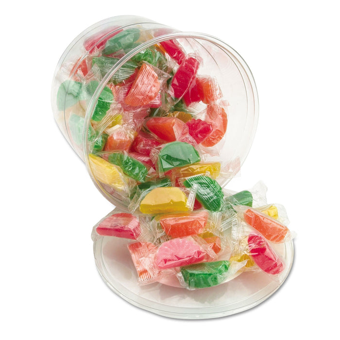 Assorted Fruit Slices Candy, Individually Wrapped, 2 lb Resealable Plastic Tub