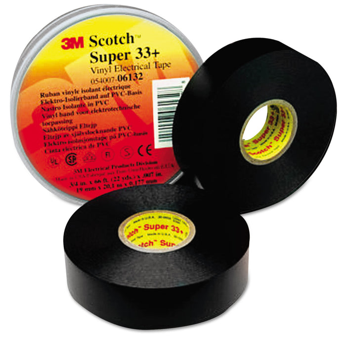 Scotch 33+ Super Vinyl Electrical Tape, 0.75" x 52 ft, Black