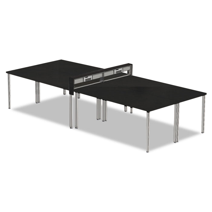 e5 Four-Person Workstation with Beltway, 123.5w x 60d x 29.5h, Raven