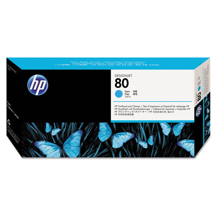 HP 80, (C4821A) Cyan Printhead & Cleaner