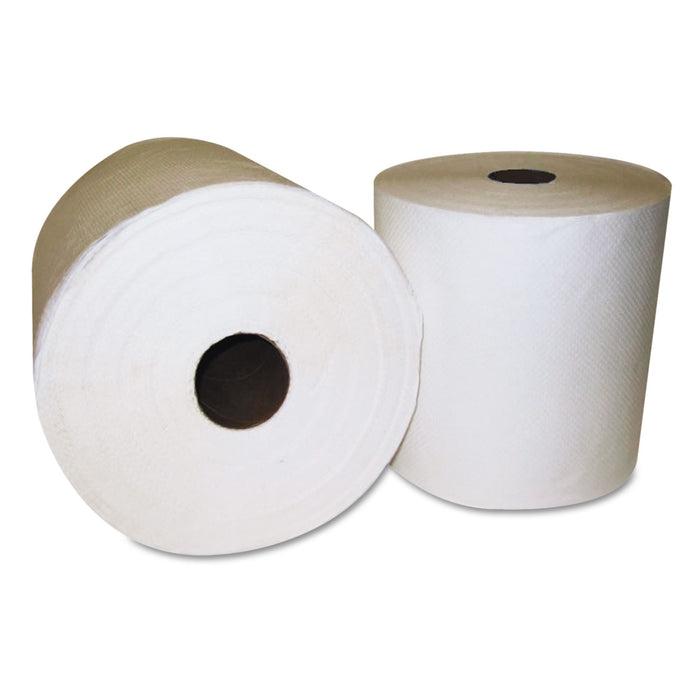 Hardwound towel, White, One-ply, 800 ft, 6/CT
