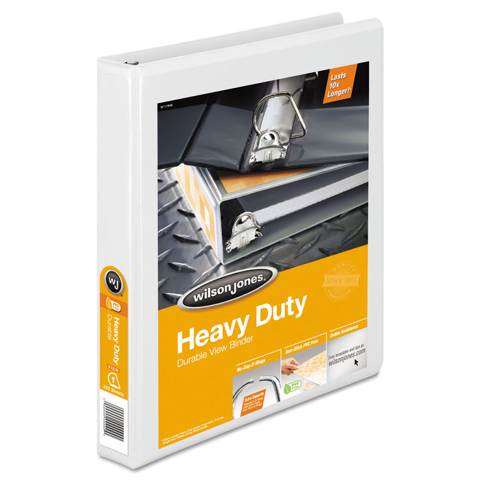Heavy-Duty D-Ring View Binder with Extra-Durable Hinge, 3 Rings, 1" Capacity, 11 x 8.5, White